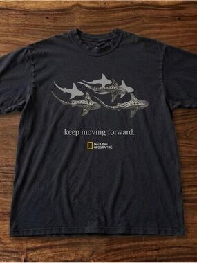 Gildan Black Short-Sleeve Tee with Grey Whale Shark Graphic